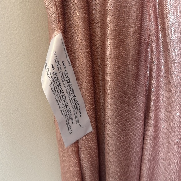 Dress the Population Rose Gold Sequin Sparkling NWT VNeck Midi Dress Prom XS - Picture 8 of 13